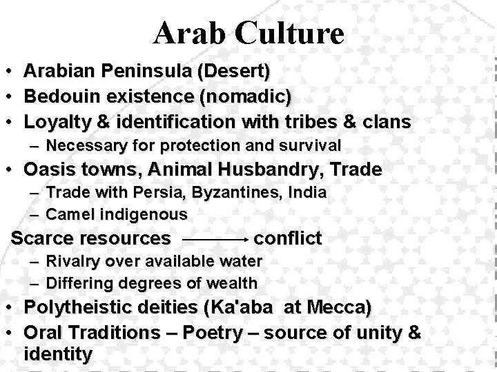 The Birth of Islam Arab rise to Power