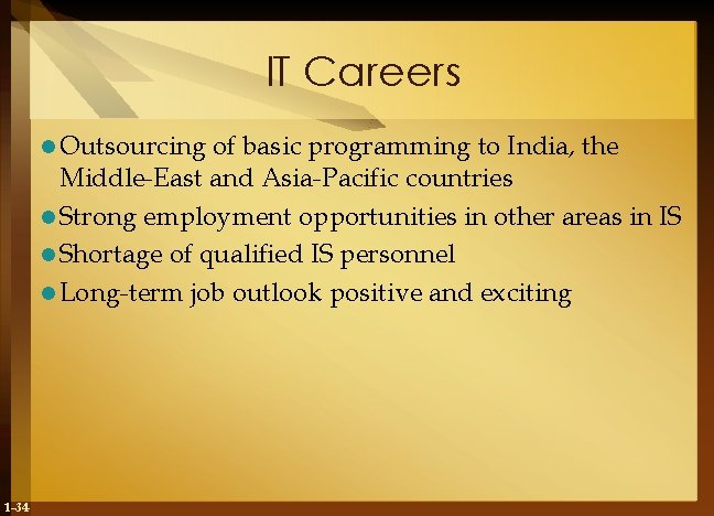 IT Careers l Outsourcing of basic programming to India, the Middle-East and Asia-Pacific countries