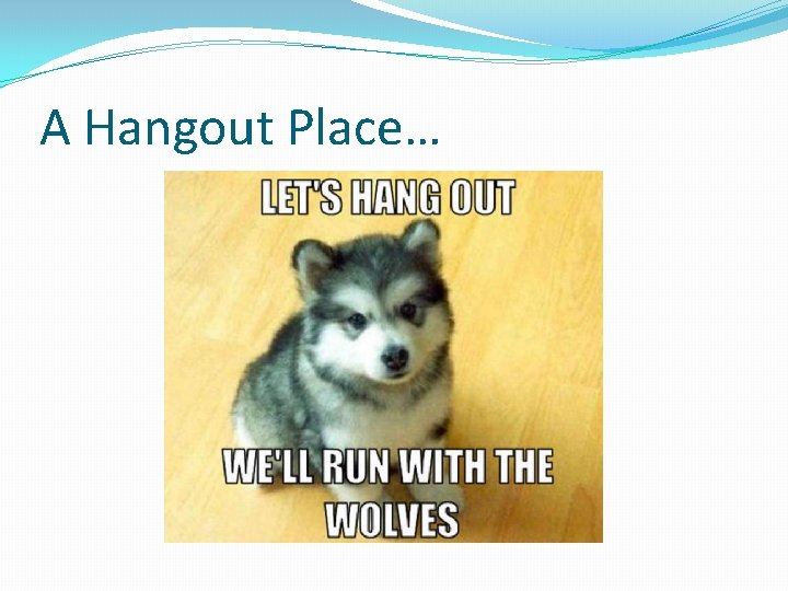 A Hangout Place… 