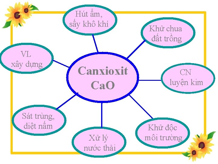 Hút ẩm, sấy khô khí VL xây dựng Canxioxit Ca. O Sát trùng, diệt