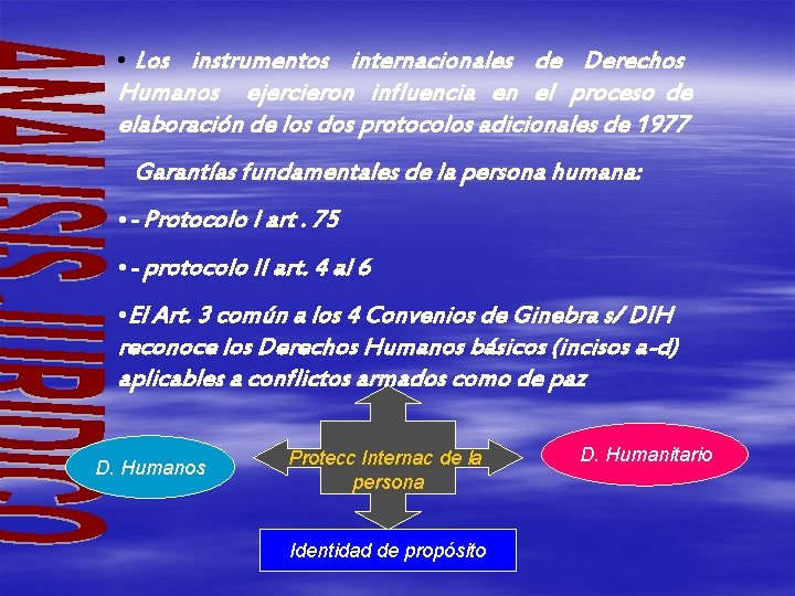  • Los instrumentos internacionales de Derechos Humanos ejercieron influencia en el proceso de