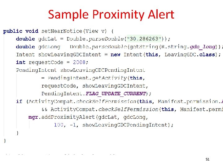 Sample Proximity Alert 51 