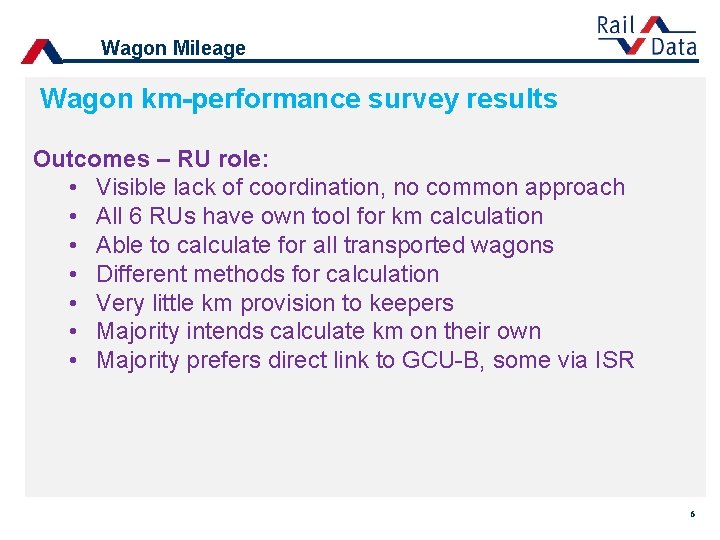Wagon Mileage Current situation Legal base General Contract