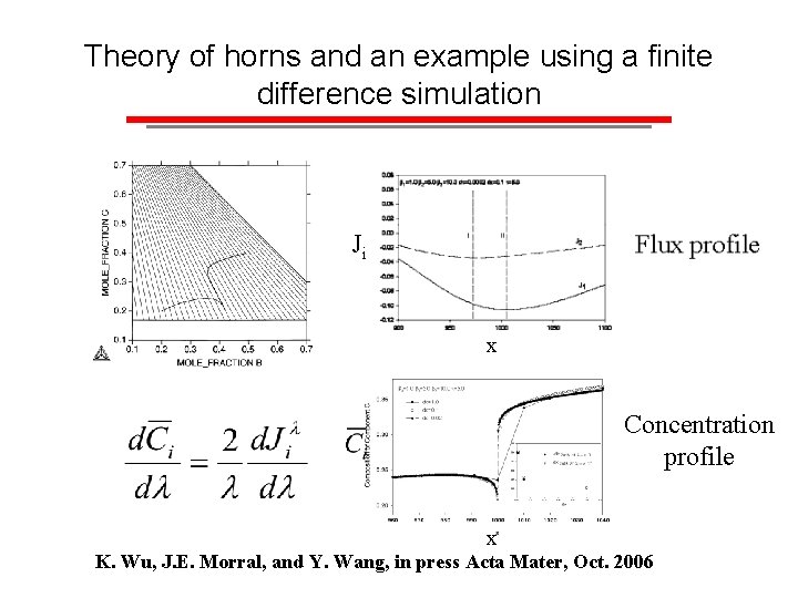 Theory of horns and an example using a finite difference simulation Ji x Concentration
