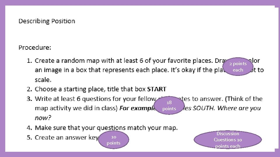 2 points each 18 points 10 points Discussion Questions 10 points each 