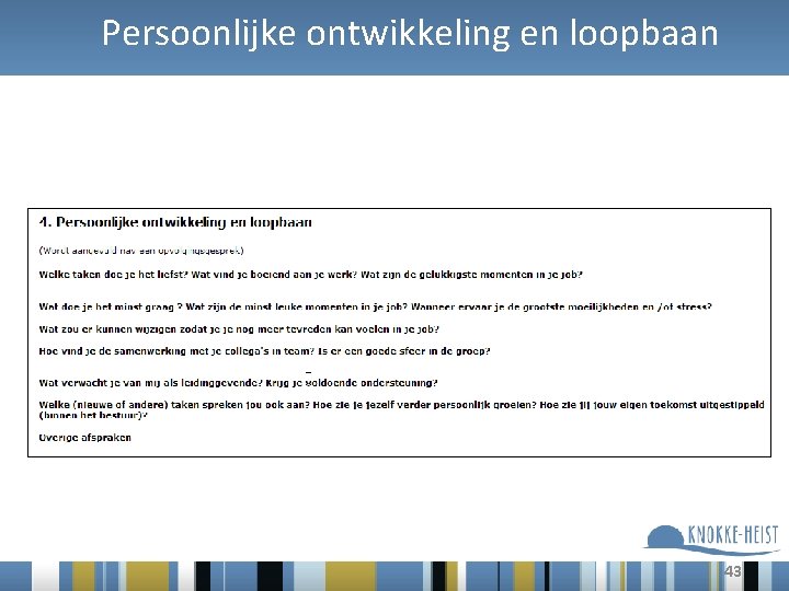 Persoonlijke ontwikkeling en loopbaan 43 