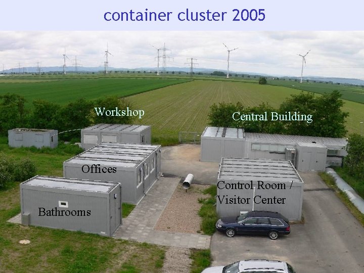 container cluster 2005 Workshop Central Building Offices Bathrooms Control Room / Visitor Center ESF