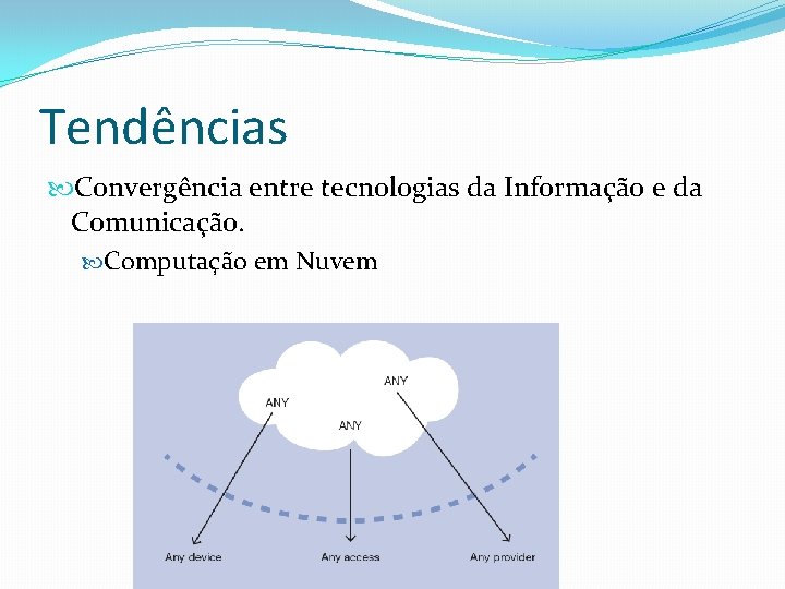 Tendências Convergência entre tecnologias da Informação e da Comunicação. Computação em Nuvem Orientação a