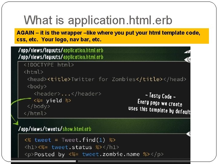 What is application. html. erb AGAIN – it is the wrapper –like where you