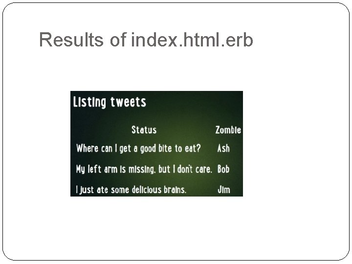 Results of index. html. erb 