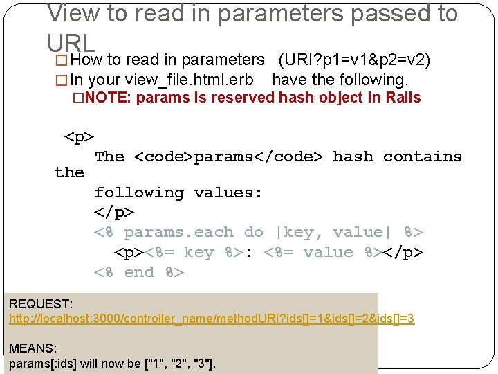 View to read in parameters passed to URL � How to read in parameters