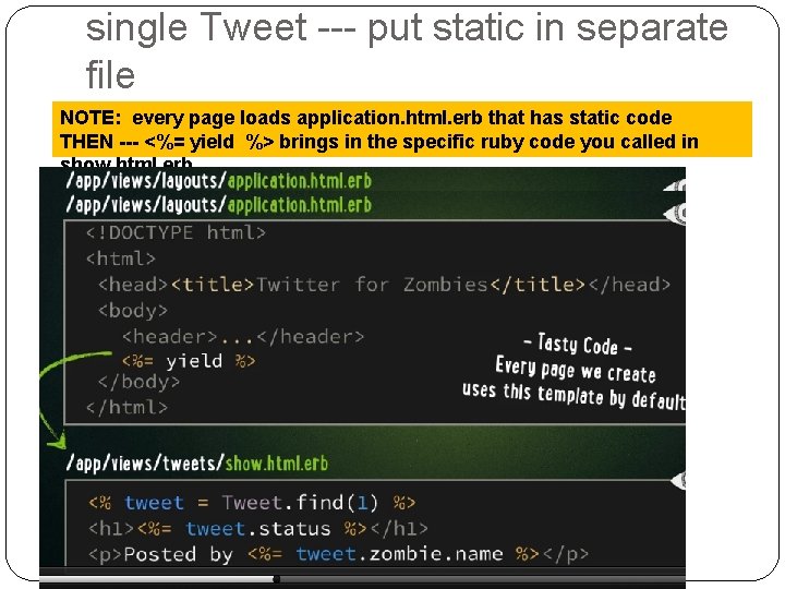 single Tweet --- put static in separate file NOTE: every page loads application. html.