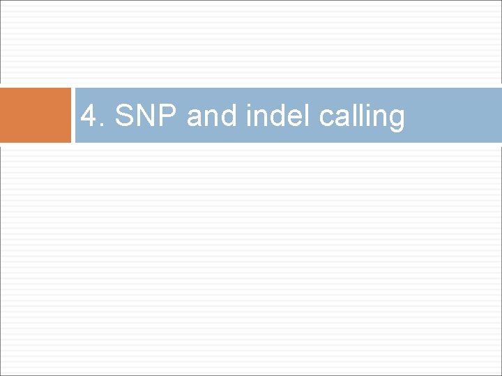 4. SNP and indel calling 