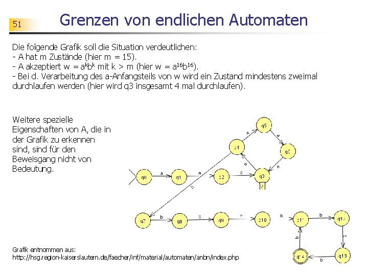 51 Grenzen von endlichen Automaten Die folgende Grafik soll die Situation verdeutlichen: - A