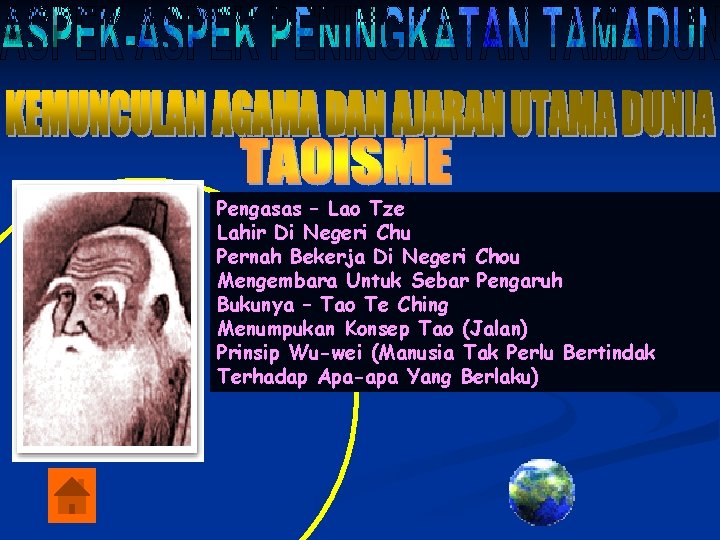 Pengasas – Lao Tze Lahir Di Negeri Chu Pernah Bekerja Di Negeri Chou Mengembara