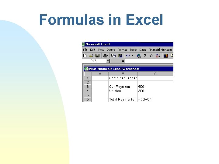 Formulas in Excel 