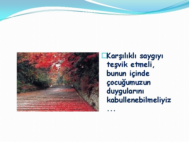 �Karşılıklı saygıyı teşvik etmeli, bunun içinde çocuğumuzun duygularını kabullenebilmeliyiz. . . 