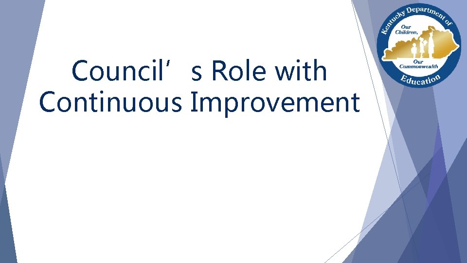 Council’s Role with Continuous Improvement 