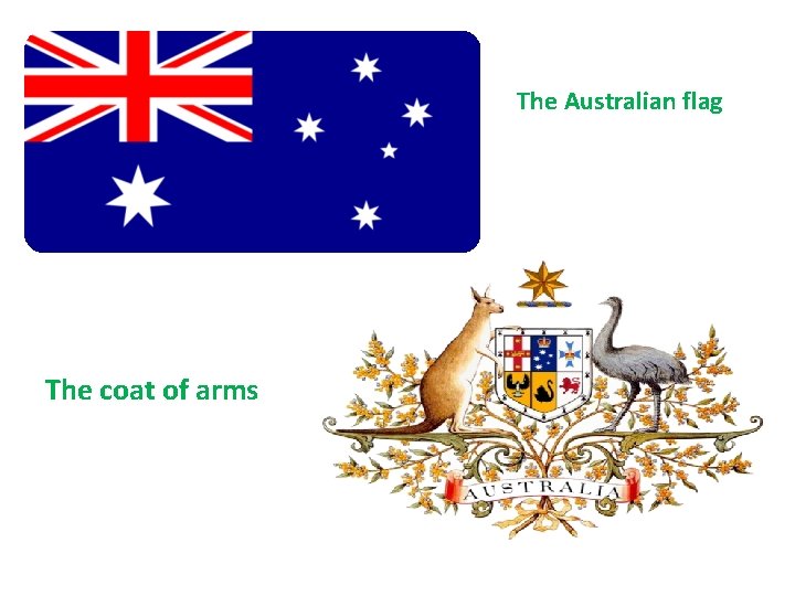 The Australian flag The coat of arms 
