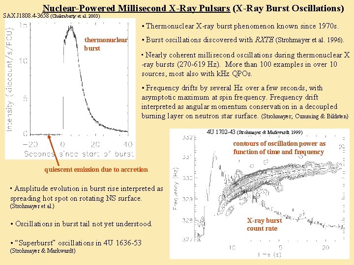 Nuclear-Powered Millisecond X-Ray Pulsars (X-Ray Burst Oscillations) SAX J 1808. 4 -3658 (Chakrabarty et