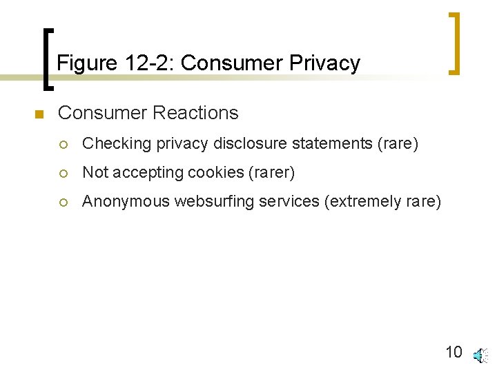 Figure 12 -2: Consumer Privacy n Consumer Reactions ¡ Checking privacy disclosure statements (rare)