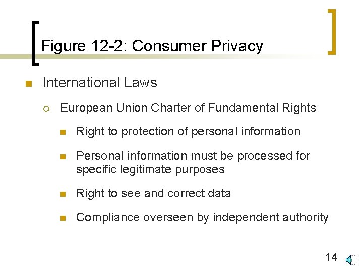 Figure 12 -2: Consumer Privacy n International Laws ¡ European Union Charter of Fundamental