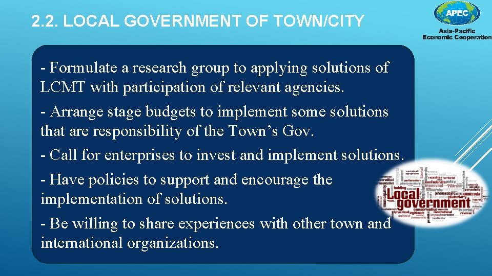 The 2 nd APEC LowCarbon Model Town Symposium