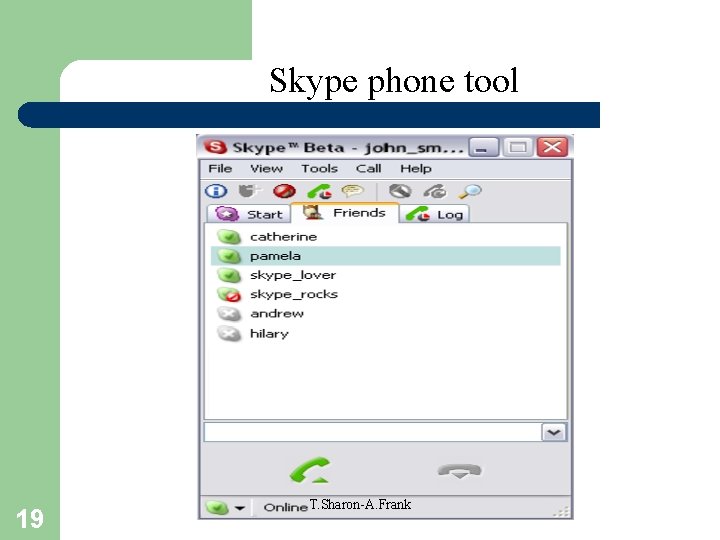 Skype phone tool 19 T. Sharon-A. Frank 