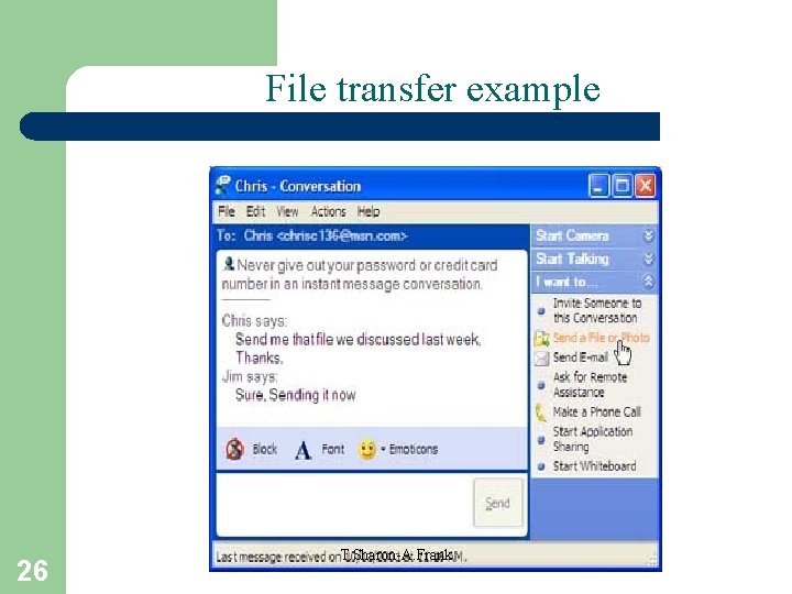 File transfer example 26 T. Sharon-A. Frank 