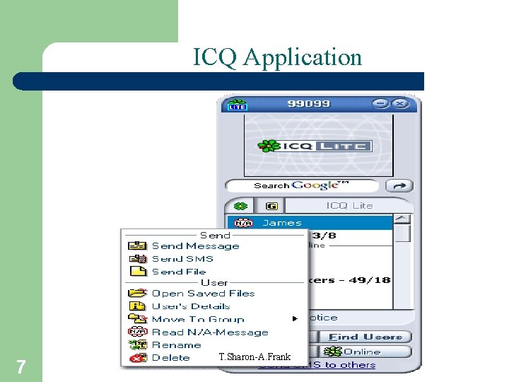 ICQ Application 7 T. Sharon-A. Frank 