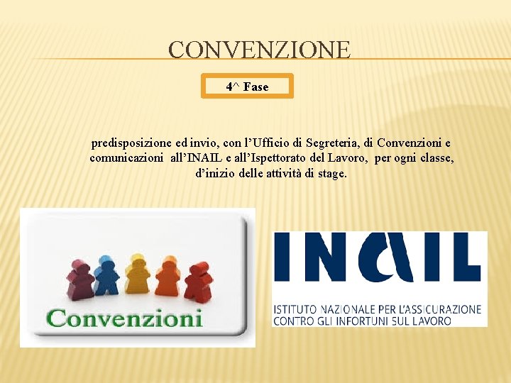 CONVENZIONE 4^ Fase predisposizione ed invio, con l’Ufficio di Segreteria, di Convenzioni e comunicazioni