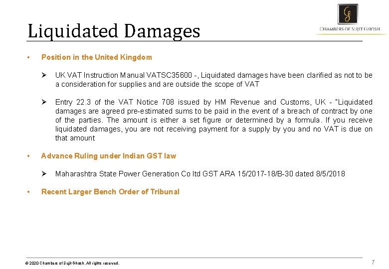 Liquidated Damages • • Position in the United Kingdom Ø UK VAT Instruction Manual