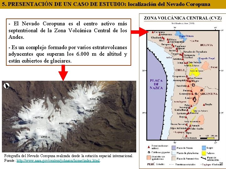 5. PRESENTACIÓN DE UN CASO DE ESTUDIO: localización del Nevado Coropuna - El Nevado