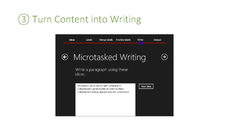 ③ Turn Content into Writing 