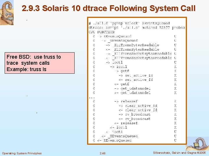 2. 9. 3 Solaris 10 dtrace Following System Call Free BSD: use truss to