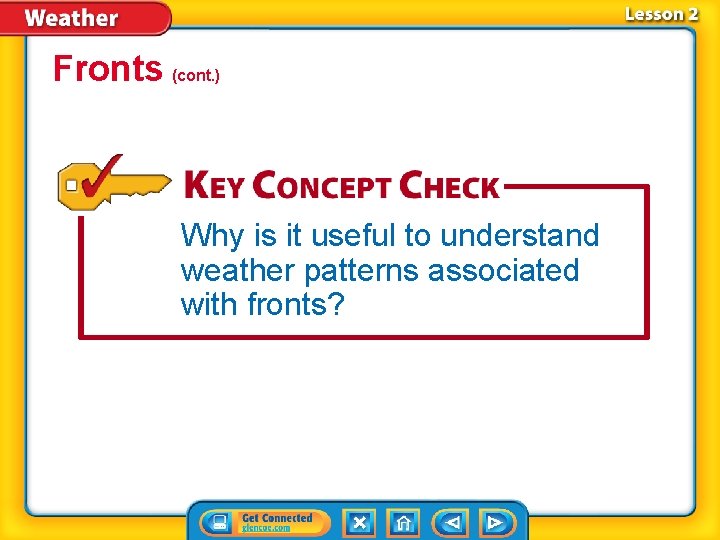 Fronts (cont. ) Why is it useful to understand weather patterns associated with fronts?