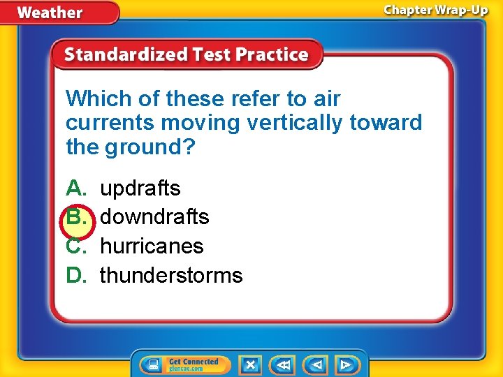 Which of these refer to air currents moving vertically toward the ground? A. B.