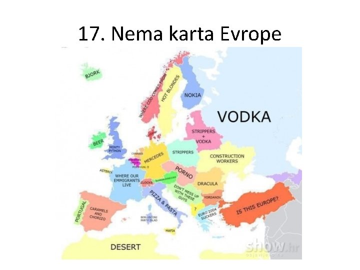 17. Nema karta Evrope 