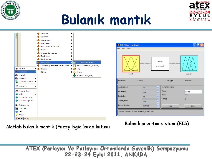 Bulanık mantık Matlab bulanık mantık (Fuzzy logic )araç kutusu Bulanık çıkartım sistemi(FIS) ATEX (Parlayıcı