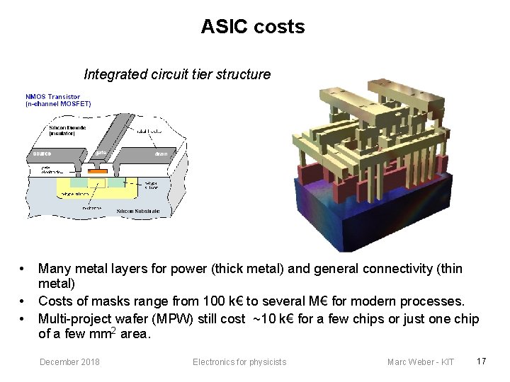 ASIC costs Integrated circuit tier structure • • • Many metal layers for power