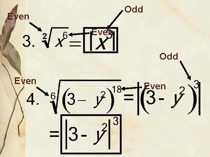 Odd Even 2 Even Odd Even 