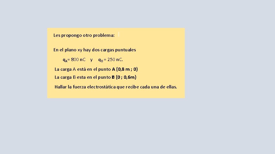 Les propongo otro problema: I En el plano xy hay dos cargas puntuales q.