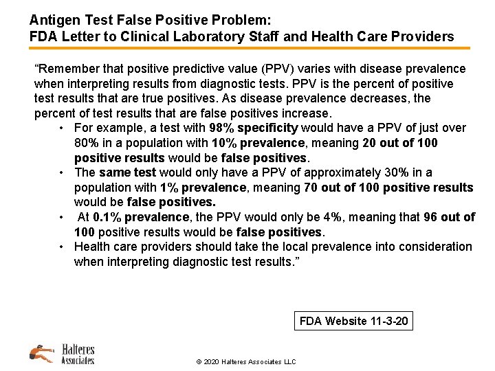 Antigen Test False Positive Problem: FDA Letter to Clinical Laboratory Staff and Health Care