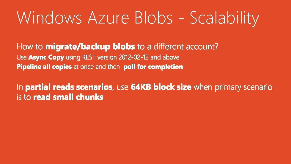 Windows Azure Blobs - Scalability 