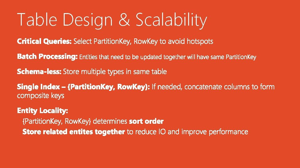 Table Design & Scalability 