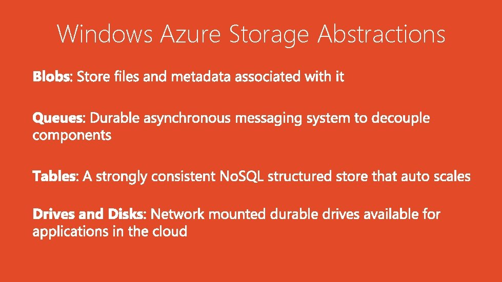 Windows Azure Storage Abstractions 
