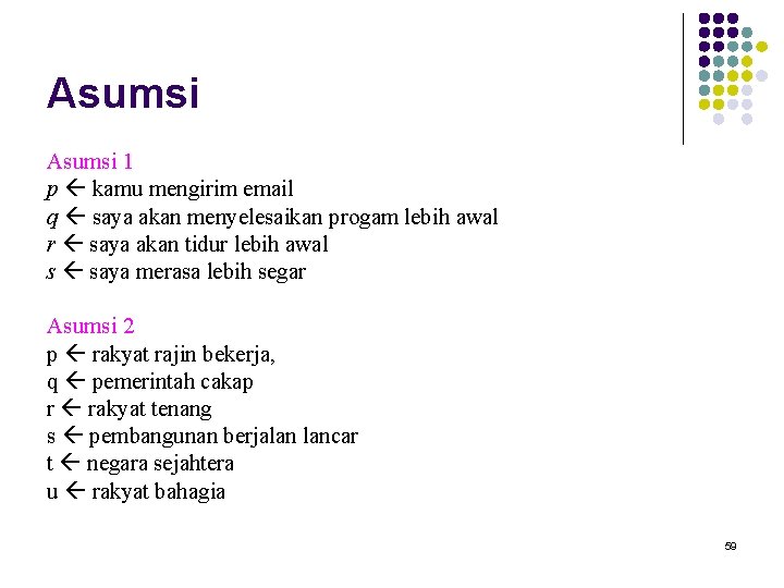 Asumsi 1 p kamu mengirim email q saya akan menyelesaikan progam lebih awal r