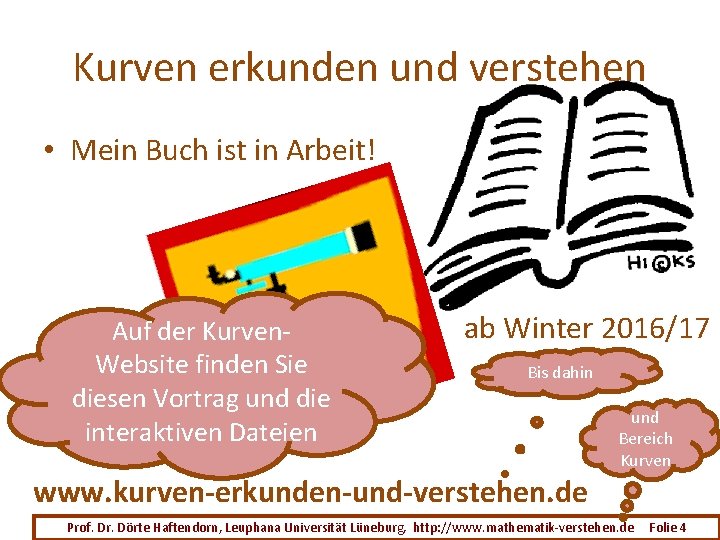 Kurven erkunden und verstehen • Mein Buch ist in Arbeit! Auf der Kurven. Website