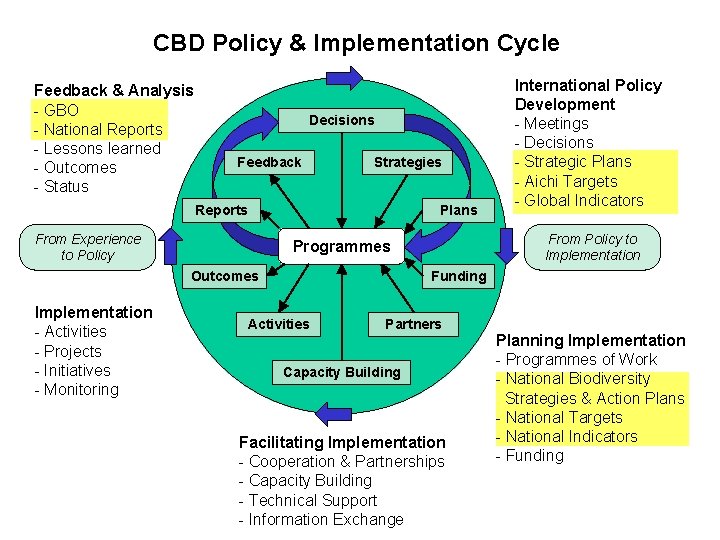 CBD Policy & Implementation Cycle Feedback & Analysis - GBO - National Reports -