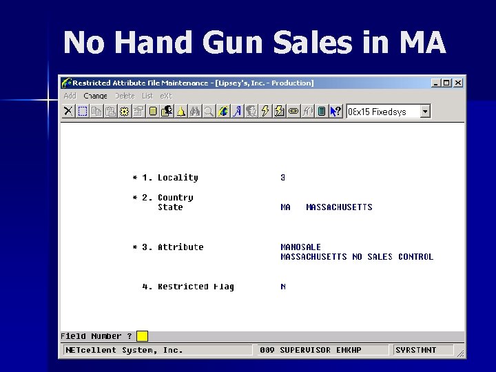 No Hand Gun Sales in MA 